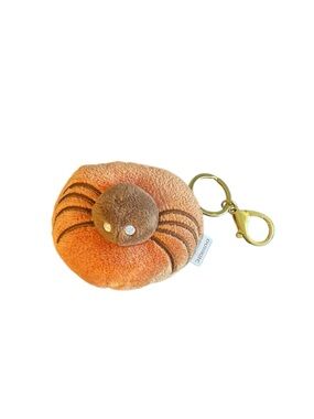 Dunkin Plush Spider Donut Keychain in Orange and Brown